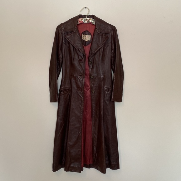 Vintage Neto Full Length Brown Leather Coat - Picture 2 of 7